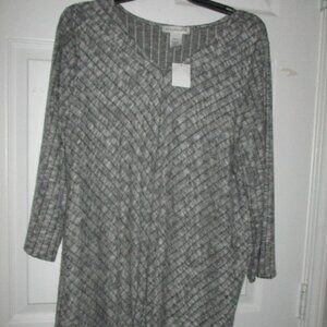Stitchwurks Multi Color Gray Blouse Size 2x